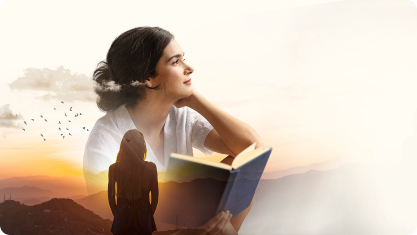 An author celebrating a published book