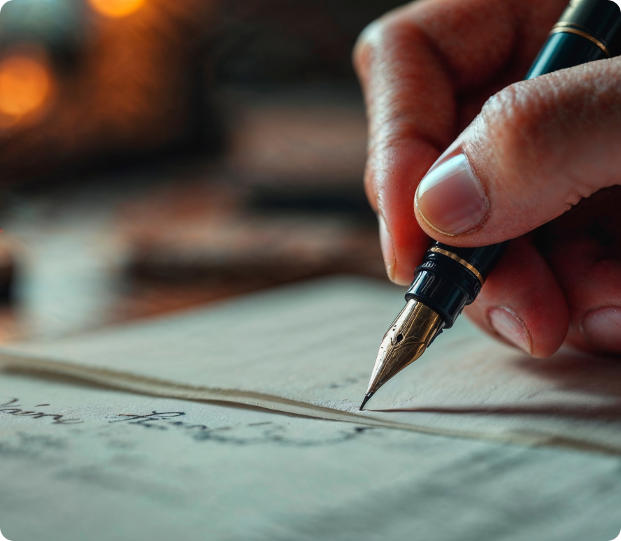 A writer putting ideas into words